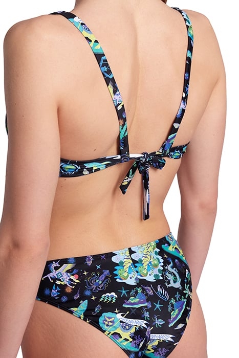 WOMEN'S ARENA FUN PLANET BIKINI BRALETTE BLACK-MULTI 5