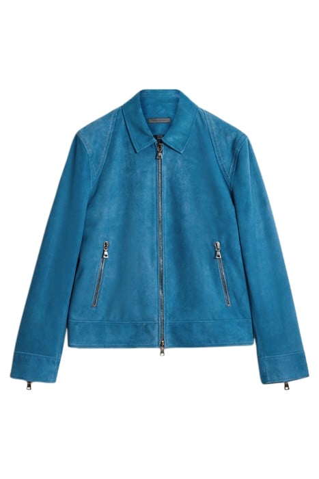 SHOULDER B C DETAILED ZIP CLOUSRE LEATHE BLUE STEEL 2