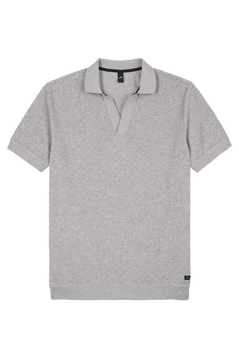 HICKS | TOWELLING RETRO POLOSHIRT LIGHT GREY MELANGE 1