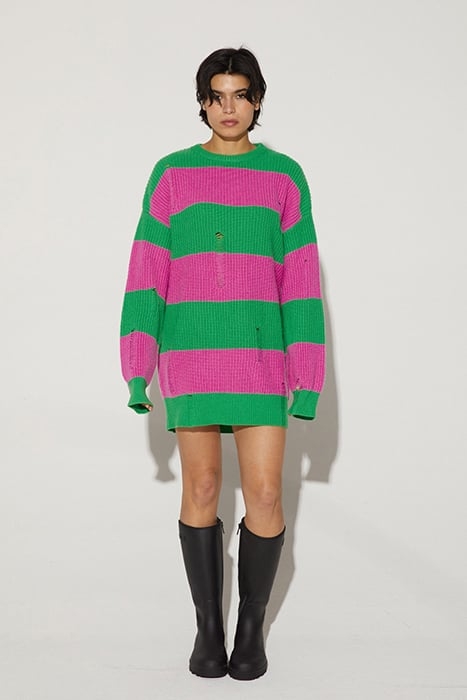 SASA KNITTED DRESS POISON GREEN 1