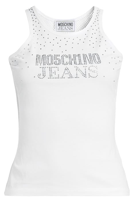 RHINESTONE LOGO JERSEY TANK TOP WHITE 3