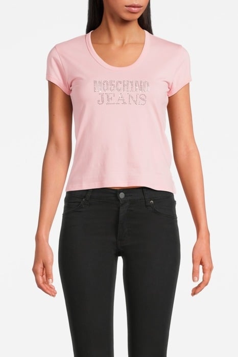 T-SHIRT IN JERSEY LOGO PINK 1