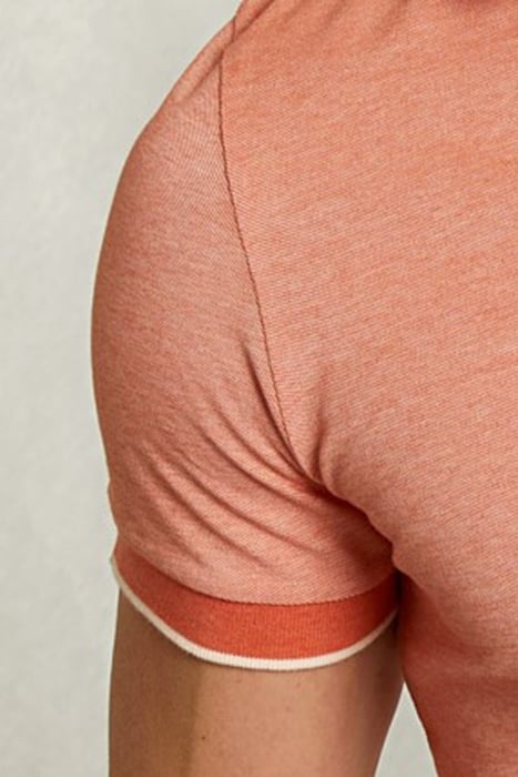 CUSTOM FIT COTTON POLO SERENGETI MIX ORANGE 3