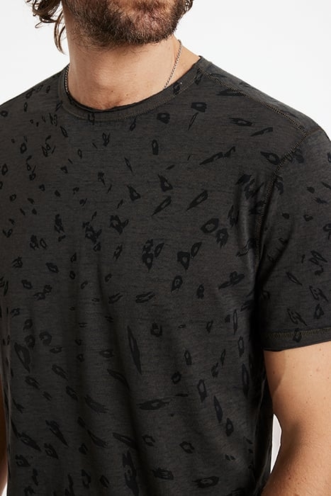 JOSE SS PRINTED LEOPARD BURNOUT CREW WOOD BROWN 3