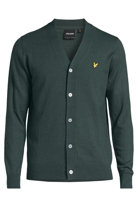 COTTON MERINO V NECK CARDIGAN ARGYLE TEAL 3