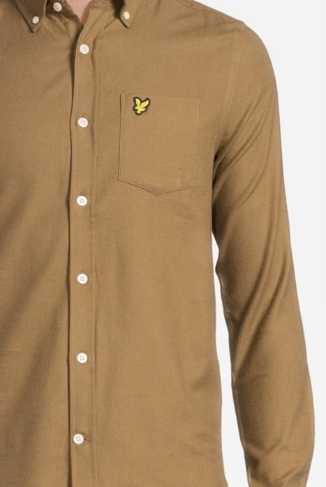 PLAIN FLANNEL SHIRT LINDEN KHAKI 4