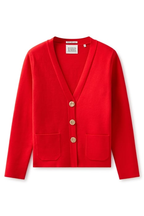 STRUCTURED SHOULDER CARDI HIGH RISK RED 3