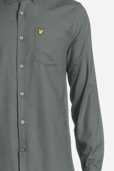 PLAIN FLANNEL SHIRT DEEP GREEN 4