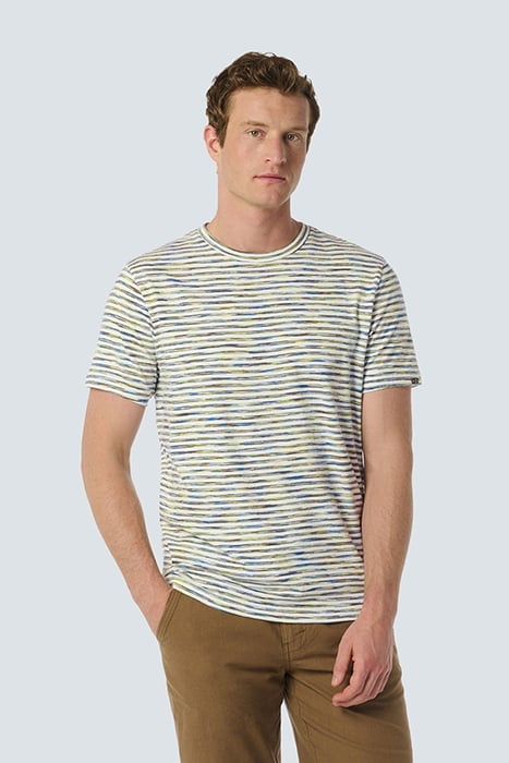 T-SHIRT CREWNECK MULTI COLOURED MELANGE STRIPES WHITE 1