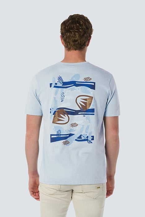 T-SHIRT CREWNECK PLACED PRINTS GARMENT DYED MELANGE SKY 2
