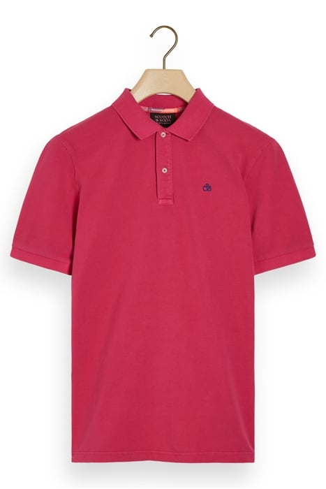GARMENT-DYE ORGANIC PIQUE POLO CERISE 4