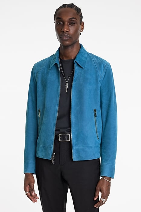 SHOULDER B C DETAILED ZIP CLOUSRE LEATHE BLUE STEEL 1