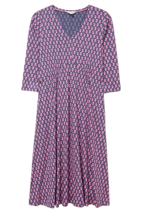 TEA MIDI JERSEY DRESS PINK PRINT 2