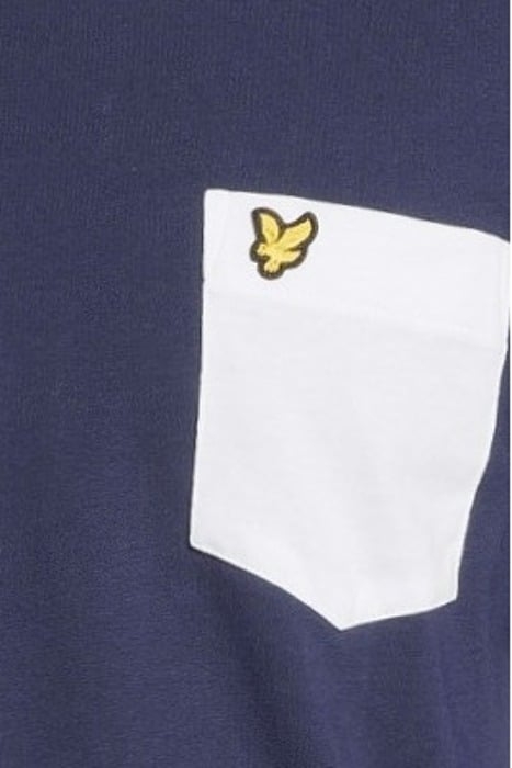 CONTRAST POCKET T-SHIRT NAVY/ WHITE 5