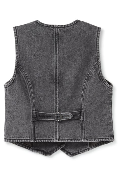 CROP DENIM VEST DARK SLATE 4