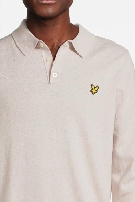 COTTON MERINO LONG SLEEVE KNITTED POLO COVE 4