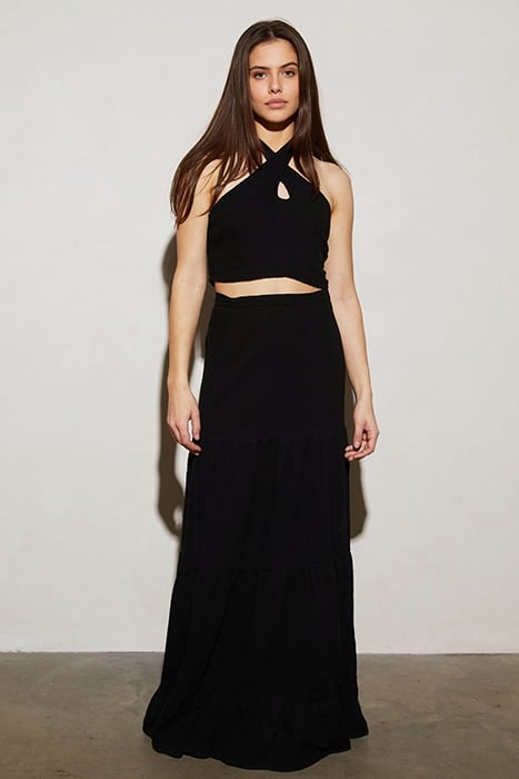 PALOMA WRAP SKIRT LONG BLACK 1