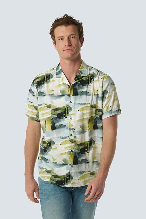 SHIRT SHORT SLEEVE RESORT COLLAR ALLOVER PRINTED CEMENT 1