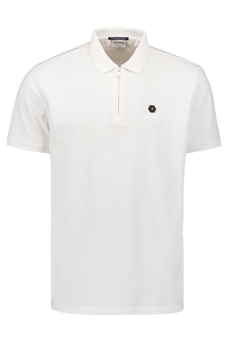 POLO ZIP PIQUE GARMENT DYED STRETCH WHITE 4