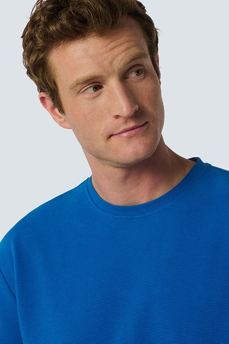 T-SHIRT CREWNECK SOLID JACQUARD COBALT 6