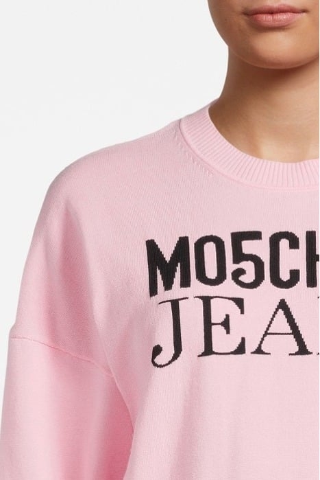 JACQUARD LOGO COTTON SWEATER PINK 4