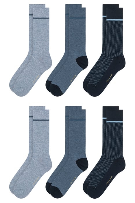 6PK MENS NON TERRY CREW BLUE 1