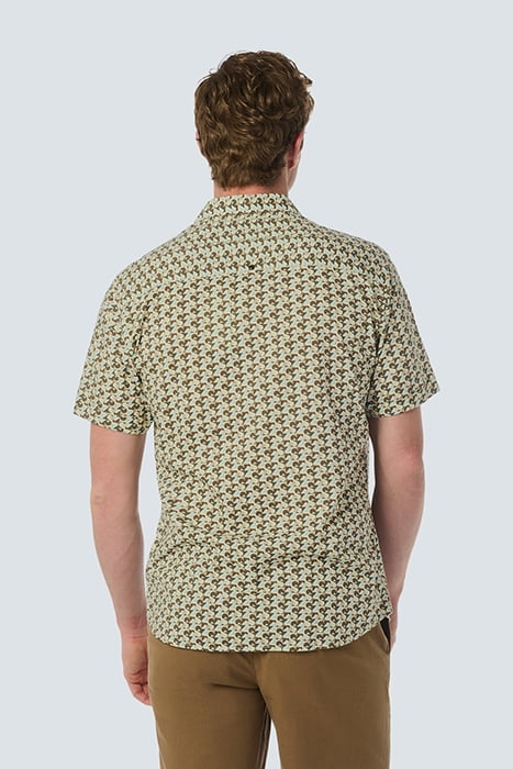 SHIRT SHORT SLEEVE ALLOVER PRINTED BROWN 2