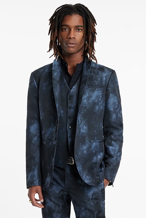 SLIM FIT CONVERTIBLE PEAK LAPEL BUTTON F BLUE STONE 1