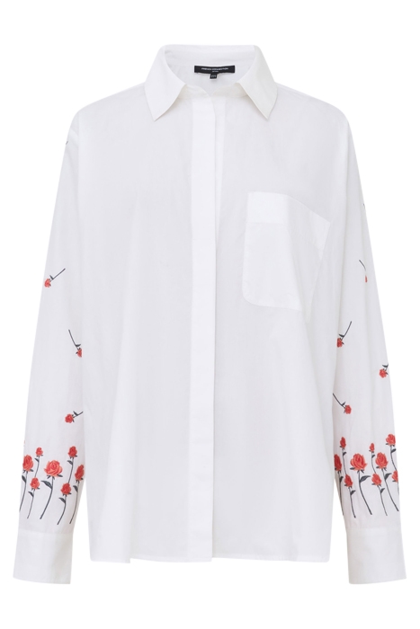 FRENCH CONNECTION RHODES EMBROIDERED SHIRT SHIRT LINEN WHITE 3