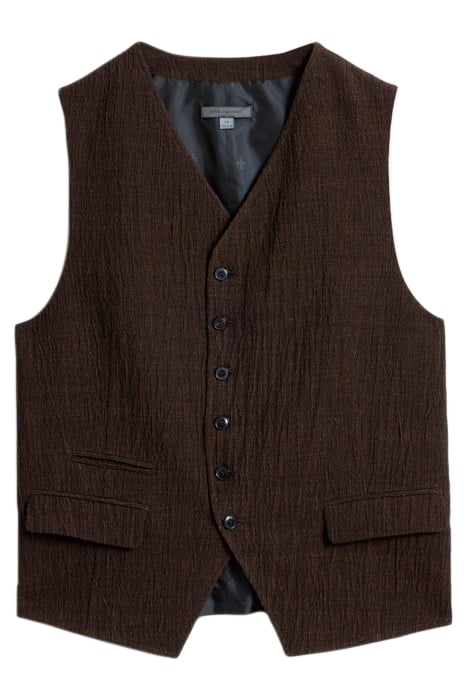 MULTI BUTTON OVERLAPPED FRONT VEST HAZELNUT 2