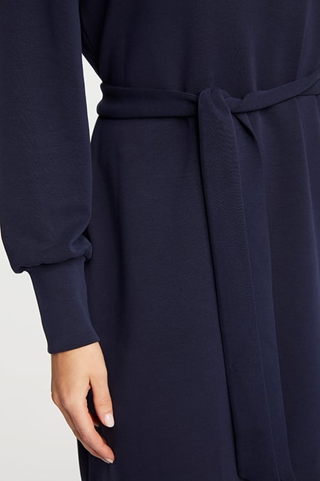 BELTED INTERLOCK MINI DRESS MIDNIGHT BLUE 5