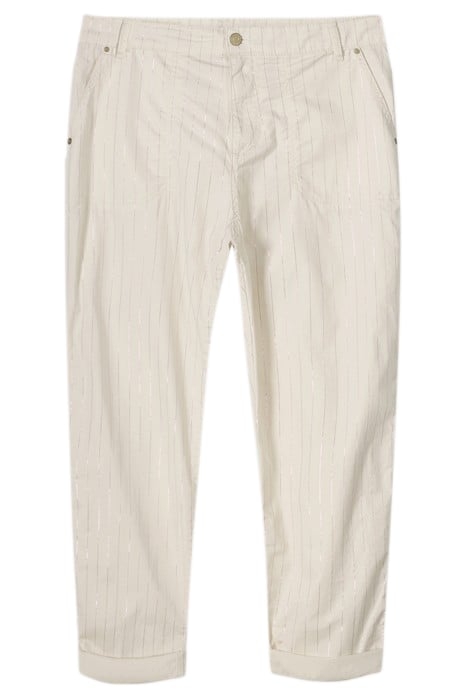 LOOSE PANT METALLIC DOT STRETCH TWILL IVORY 1