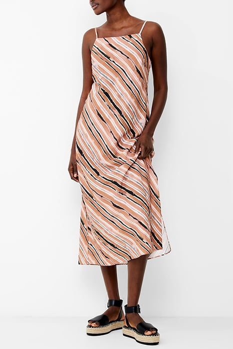 GAIA FLAVIA TEXTURED DRESS BROWN 1