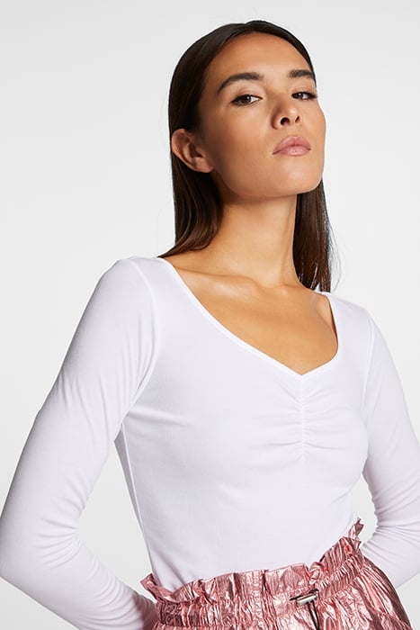 LONGSLEEVE WITH GATHERING WHITE 4