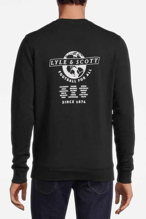 FOOTBALL WORLD GRAPHIC CREW NECK SWEATSHIRT JET BLACK 2