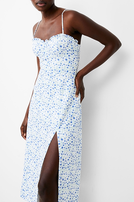 FRENCH CONNECTION CAMILLE ECHO CREPE STRAPPY DRESS SUM WH/BL 4