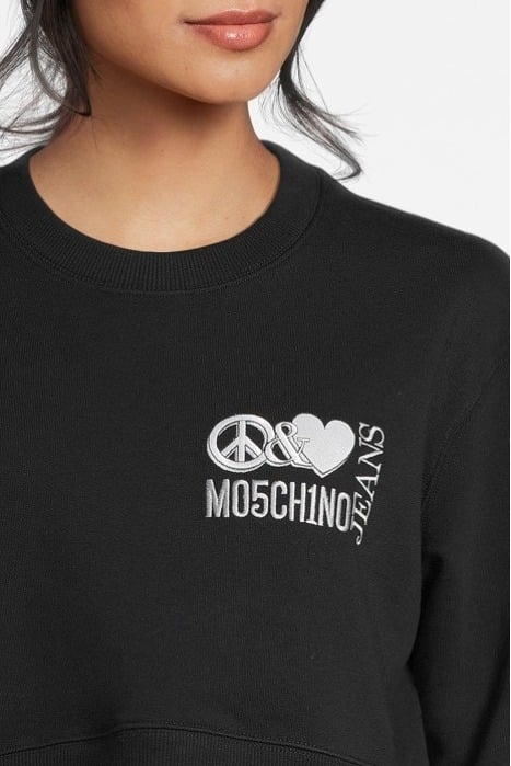 PEACE & LOVE LOGO CROPPED SWEATSHIRT BLACK 4