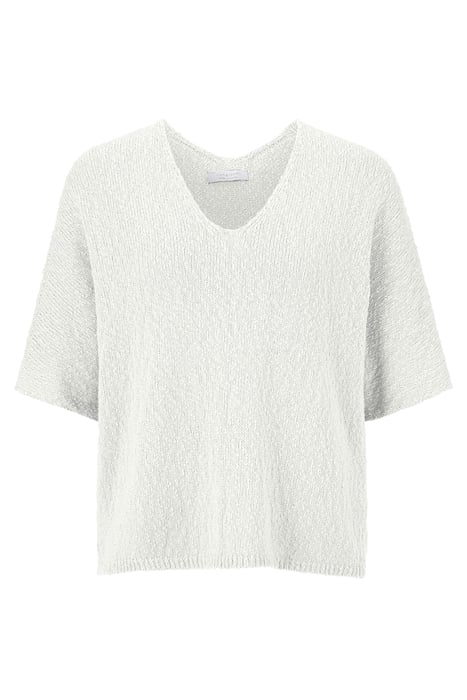 BOXY V-NECK PEARL WHITE 4