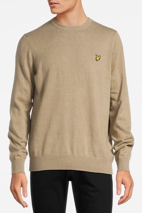 COTTON MERINO CREW NECK JUMPER SAGE UNIFORM 1