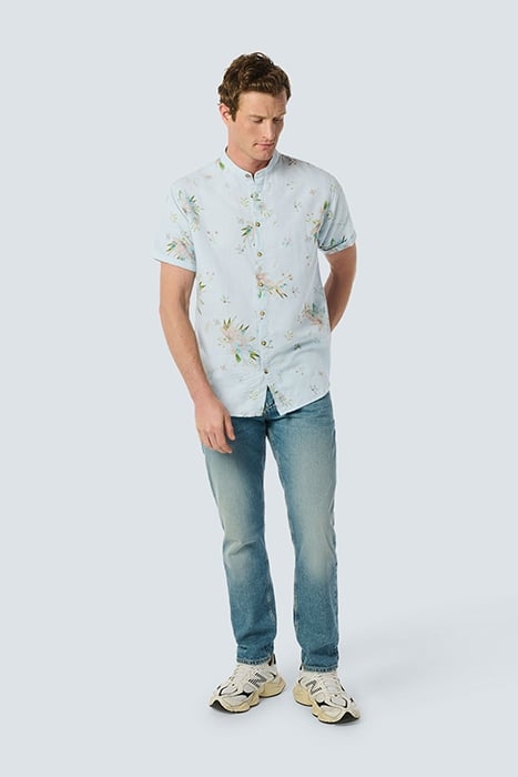 SHIRT SHORT SLEEVE ALLOVER PRINTED WITH LINEN SKY 3