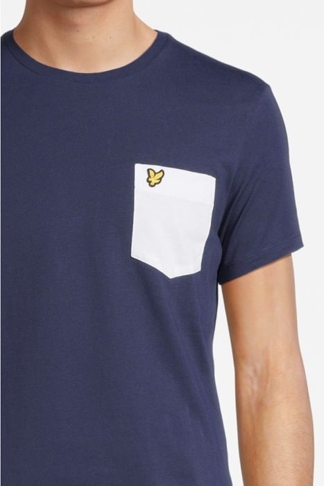 CONTRAST POCKET T-SHIRT NAVY/ WHITE 4