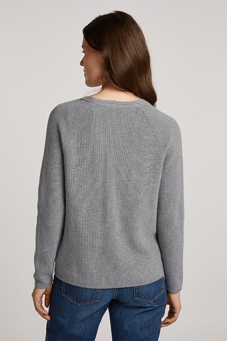 CO CARDI STITCH V-NECK STANDARD FIT MEDIUM GREY 2