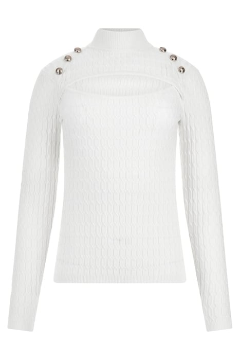 LS MOCK NECK CABLE N DOVE WHITE 4