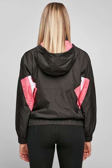 LADIES STARTER COLORBLOCK HALFZIP WINDBREAKER BLACK/PINKGRAP 2