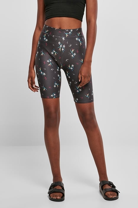 LADIES SOFT AOP CYCLE SHORTS BLACKFLORET 1