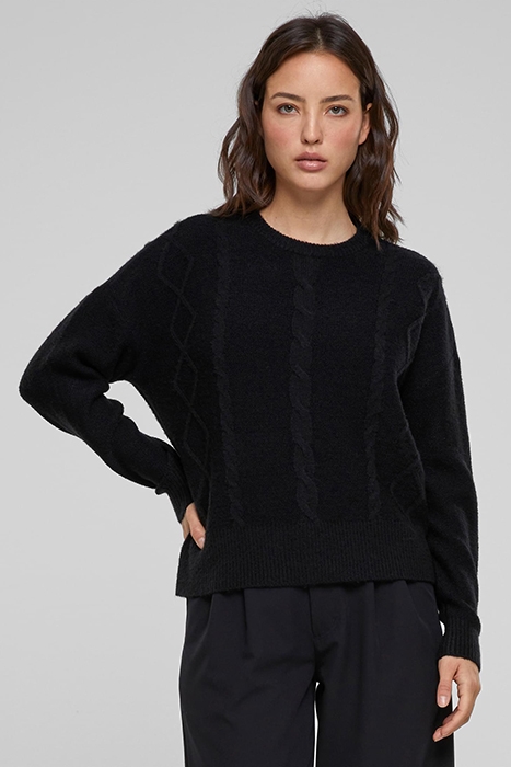 LADIES CABEL KNIT SWEATER BLACK 1