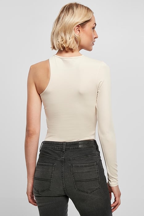 LADIES ORGANIC STRETCH ASYMMETRIC BODY WHITESAND 2