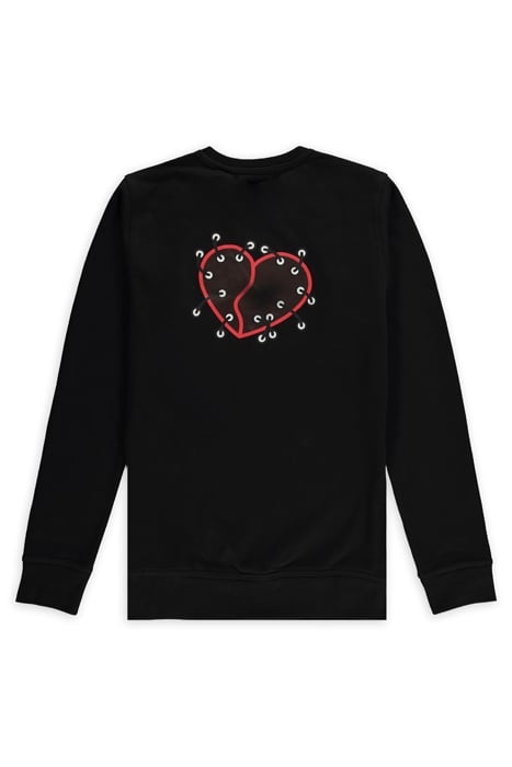 UNISEX BROKEN HART SWEATER BLACK 2