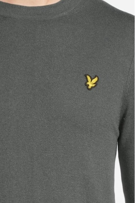 COTTON MERINO CREW NECK JUMPER DEEP GREEN 4