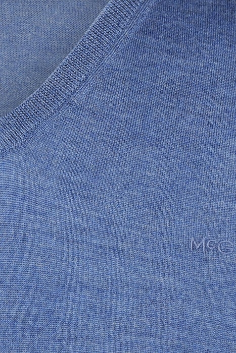 FINE MERINO V-NECK SWEATER VINTAGE BLUE 7